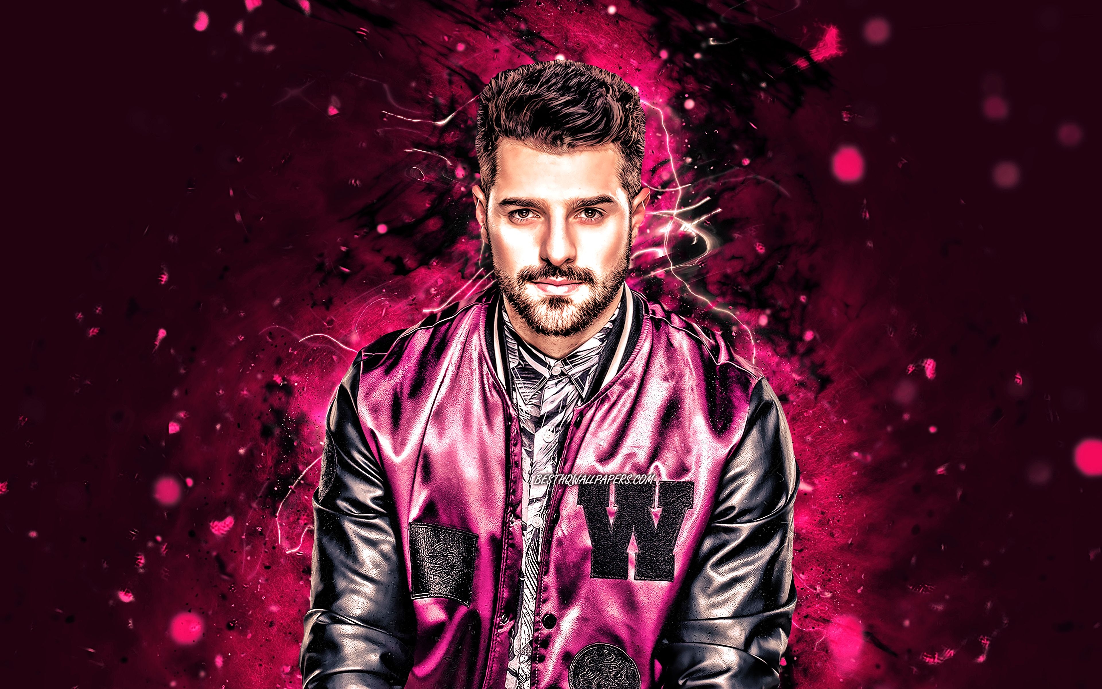 3840x2400 Download wallpaper Alok, 4k, music stars, Brazilian DJs, purple neon lights, Alok Achkar Peres Petrillo, superstars, fan art, creative, Alok 4K for desktop with resolution. High Quality HD picture wallpaper, Desktop