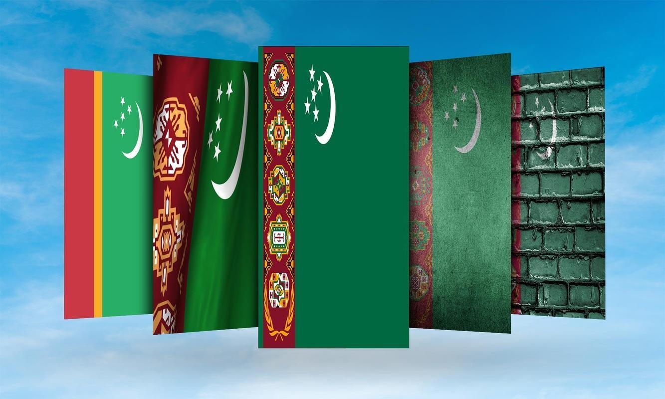 1340x800 Turkmenistan Flag Wallpaper for Android, Desktop