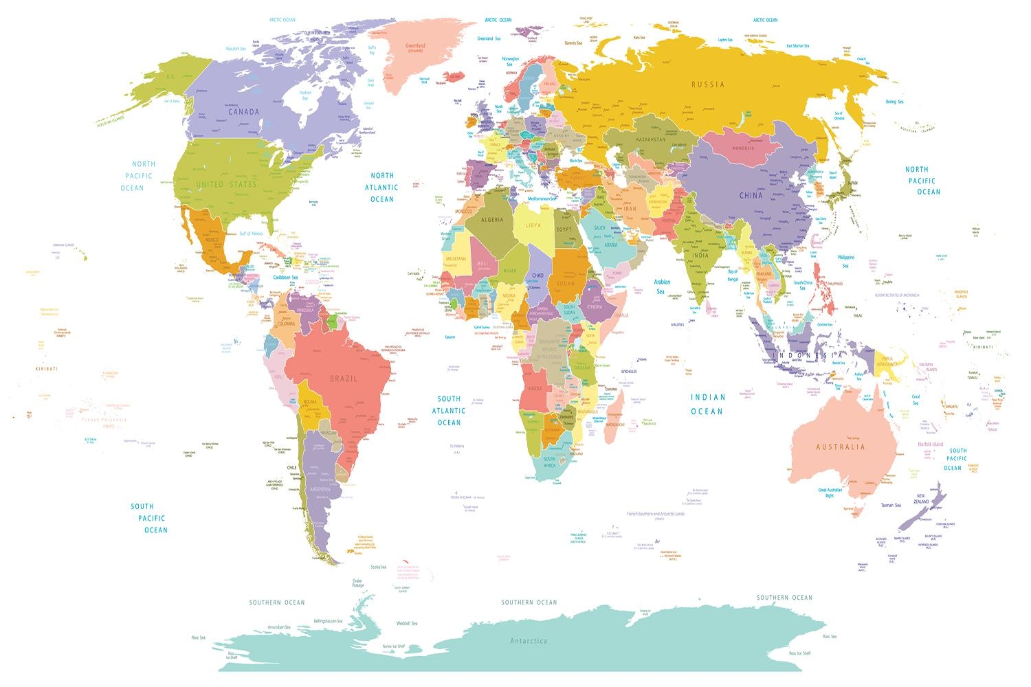 1500x1000 Buy Coloured World Maps Wallpaper Online in India at Best Price, Desktop