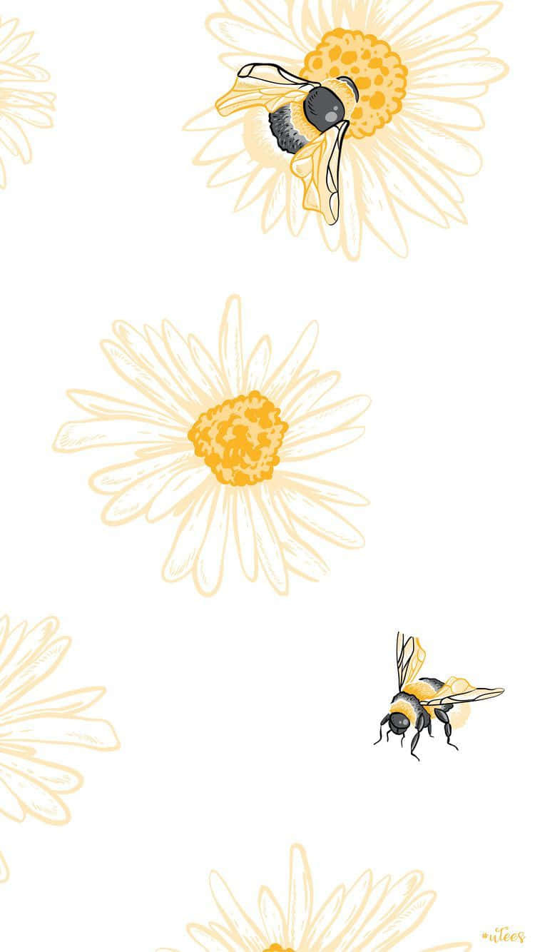 750x1340 Download Bees White Flowers Pianting, Phone