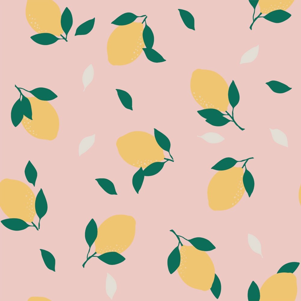 1000x1000 Peel and Stick Lemons Pink Wallpaper, Phone