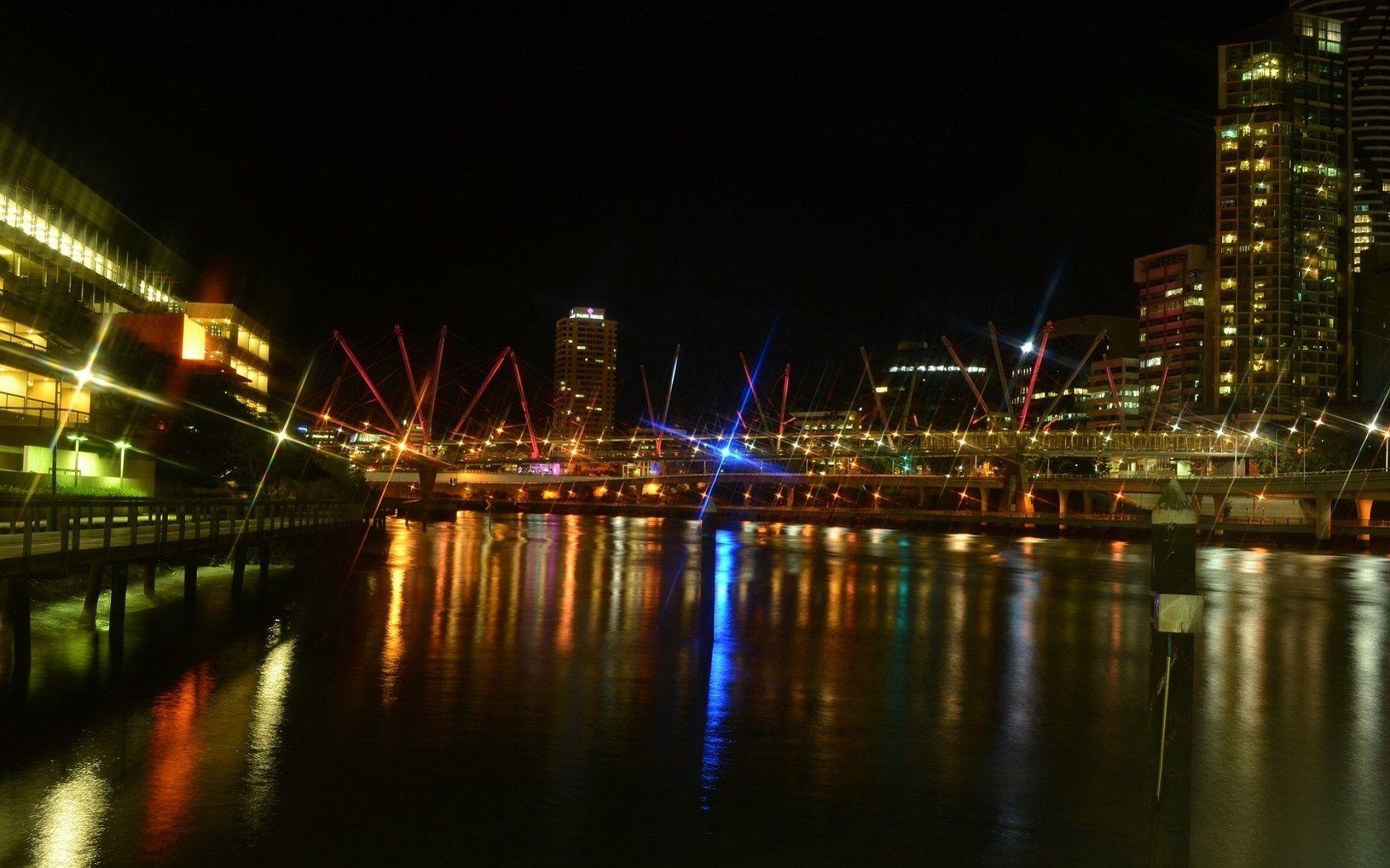 1680x1050 Brisbane City Lights Computer Wallpaper, Desktop Background, Desktop