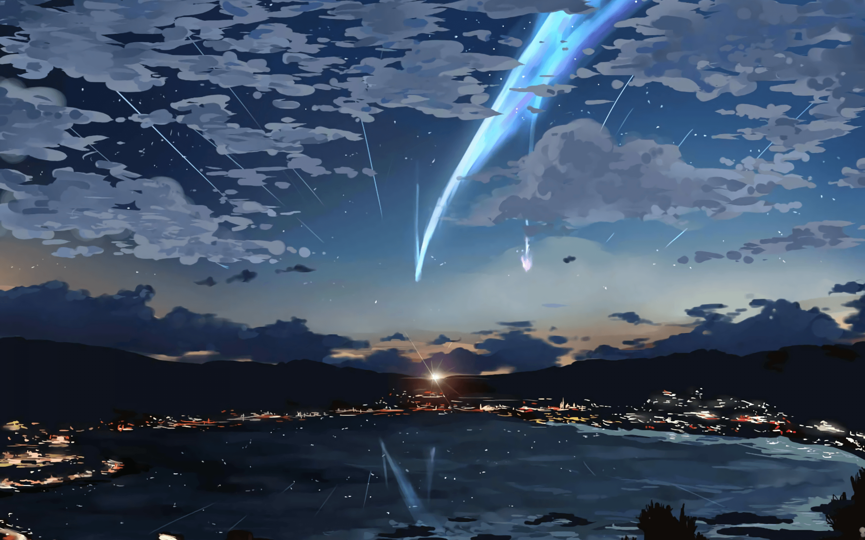 2880x1800 Download  Your Name, Sky, Stars, Kimi No Na Wa, Lights, Desktop