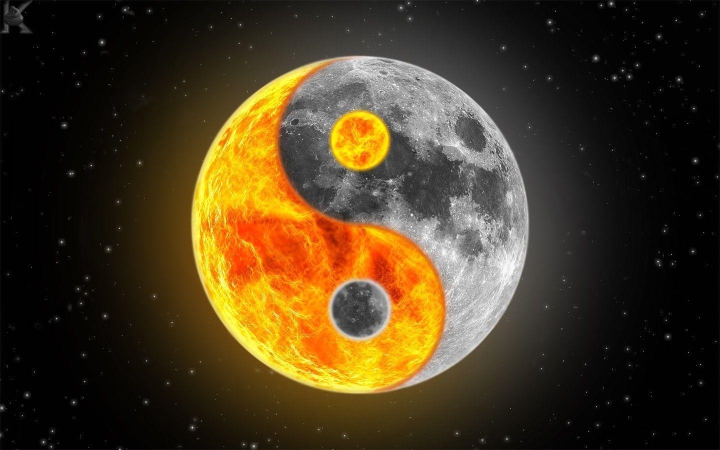 1440x900 Fire Ying Yang desktop PC and Mac wallpaper, Desktop