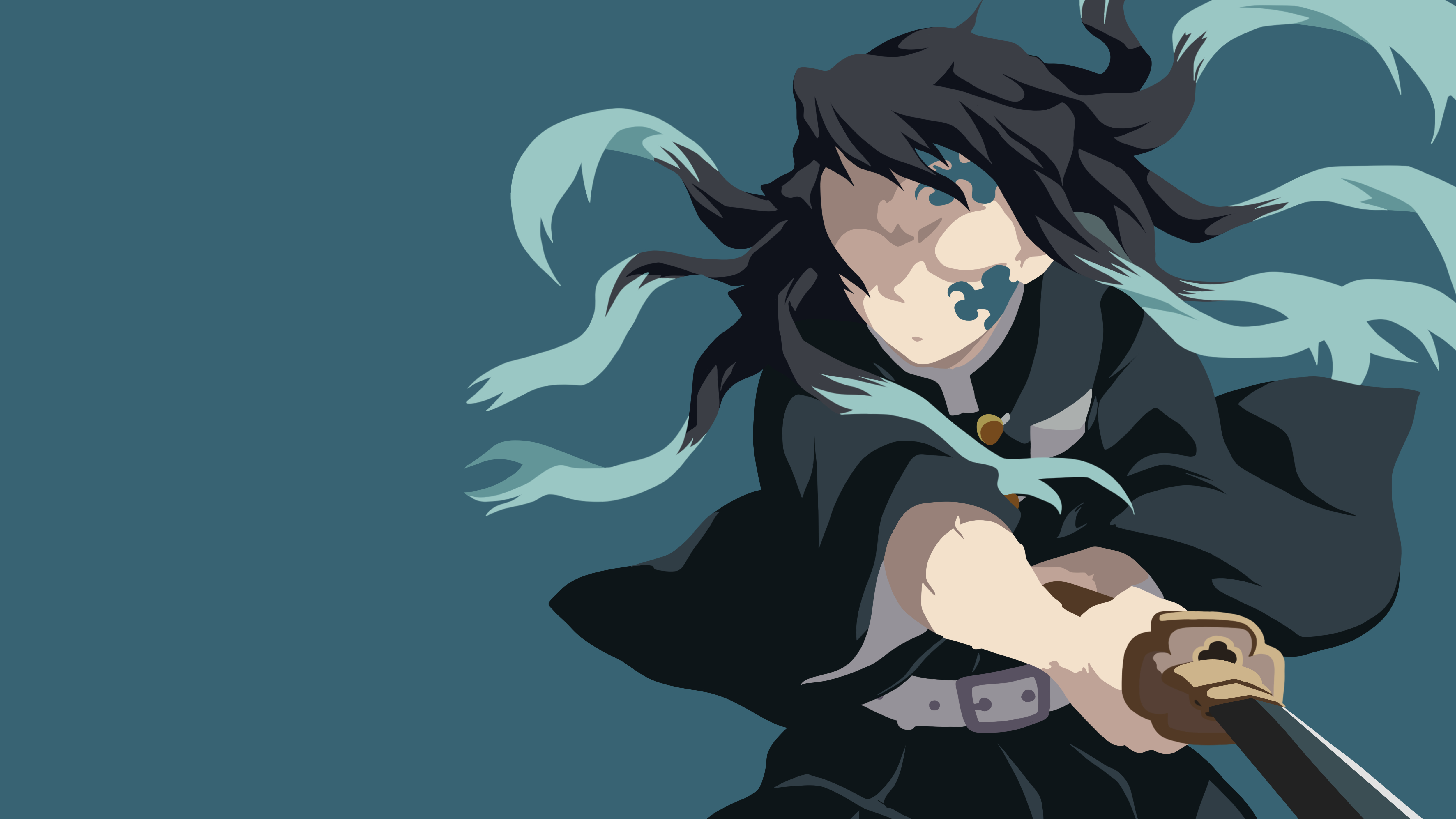 5000x2820 Tokitou Minimalist Wallpaper, Kimetsu no Yaiba, Muichiro Tokito, Minimalist, Katana HD Wallpaper, Desktop