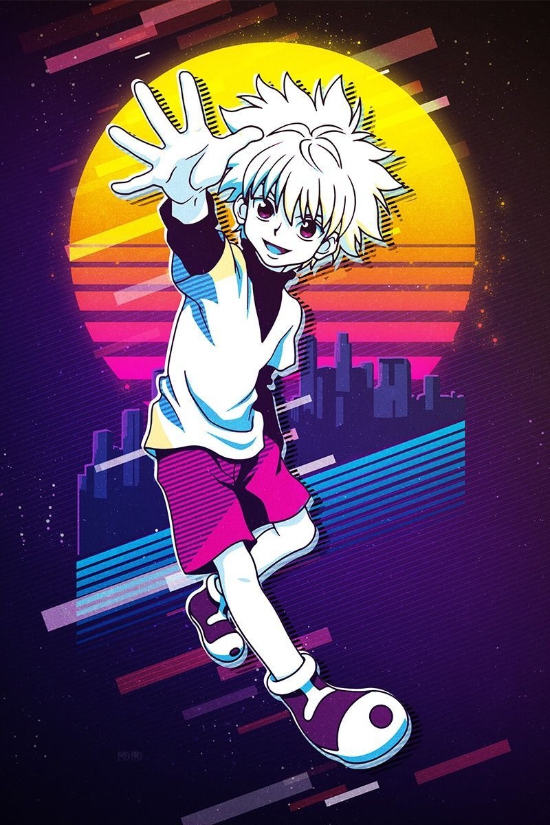 800x1200 Killua' Poster Print by 80sRetro. Displate. Hunter anime, Character wallpaper, Killua, Phone