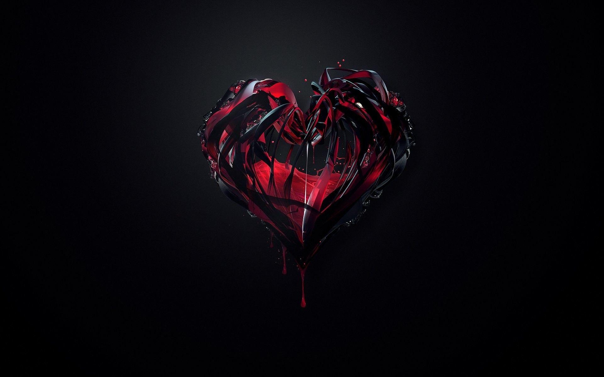 1920x1200 Black and Red Heart Wallpaper, Desktop