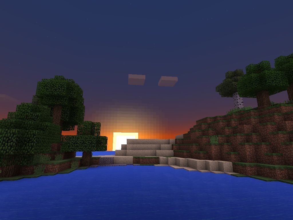 1030x770 Minecraft sunset!. Sunset painting, Minecraft, House styles, Desktop