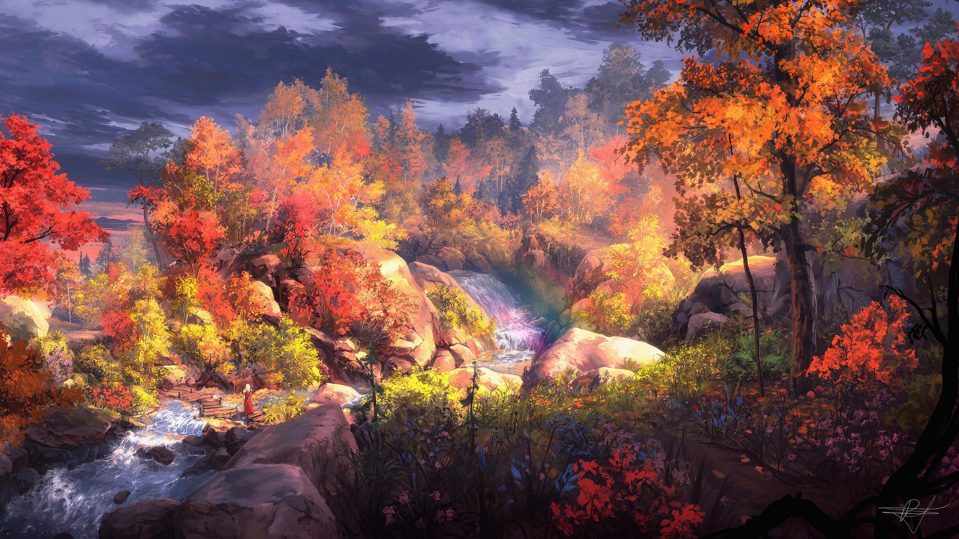 3840x2160 Fantasy Autumn Painting 4k, HD Artist, 4k Wallpaper, Image, Desktop