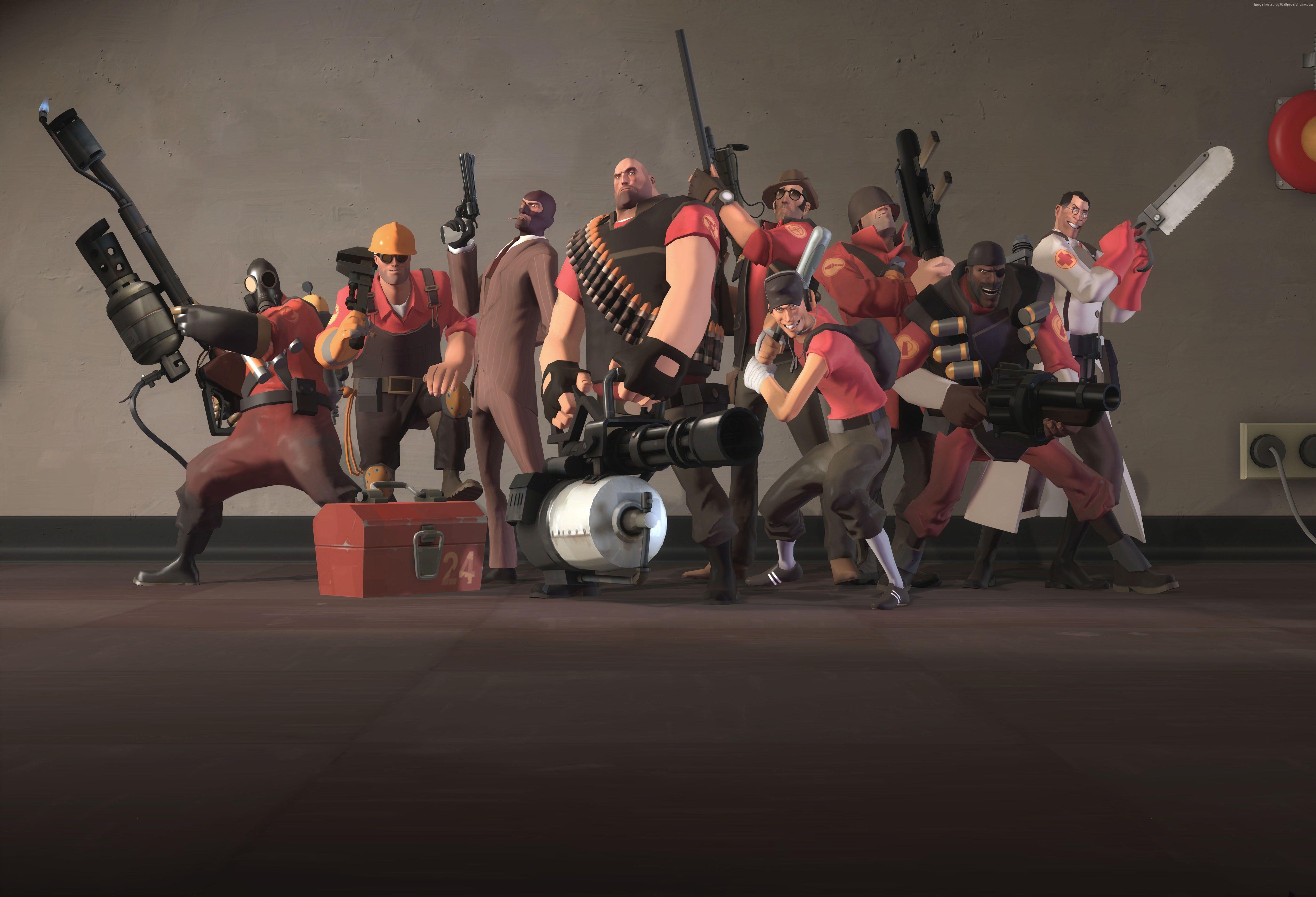 5100x3480 Wallpaper Team Fortress 2, TF2, FPS, all characters, screnshot, 4k, Desktop