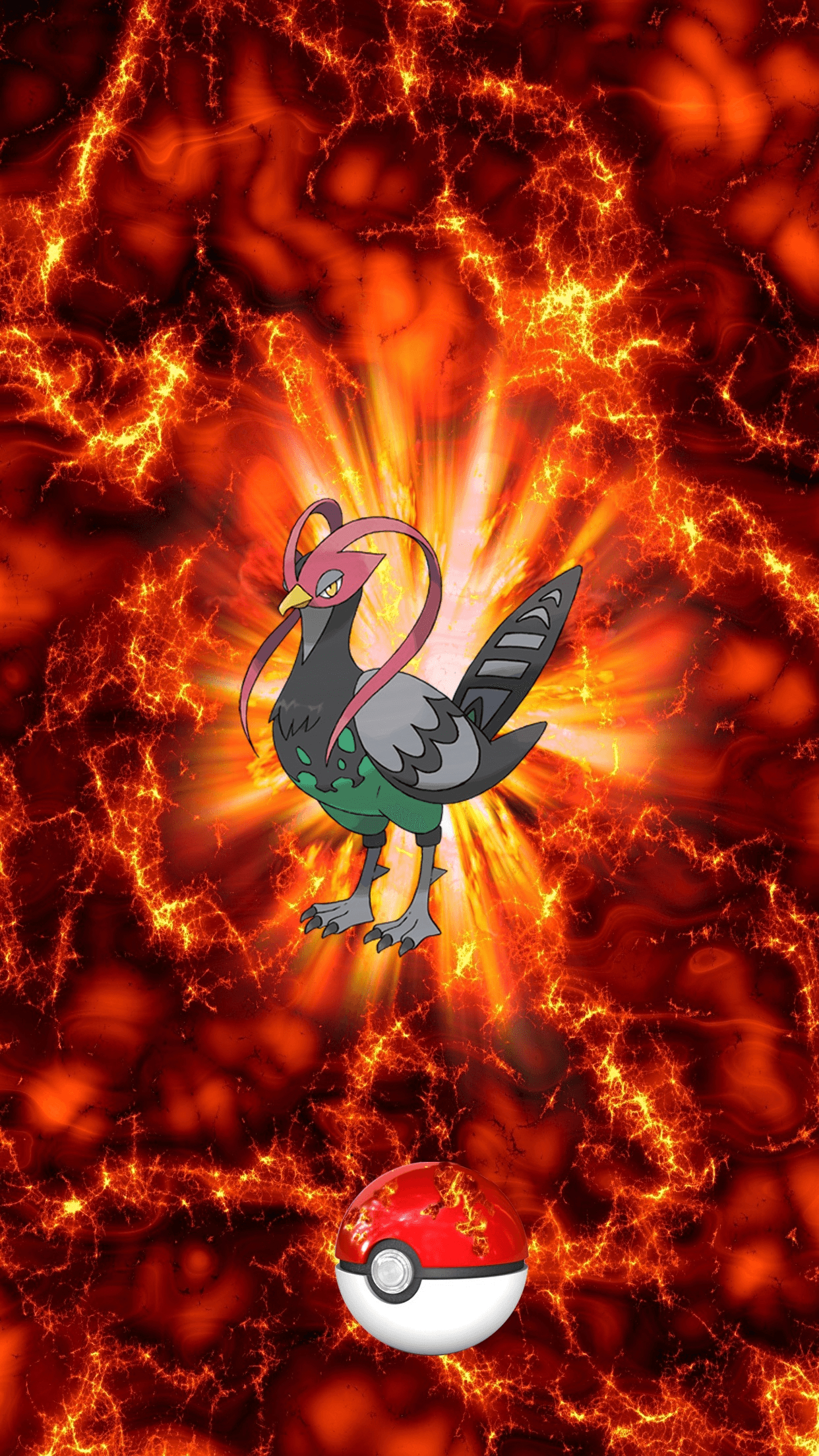 1250x2210 Fire Pokeball Unfezant Kenhallow 92 Tranquill, Phone