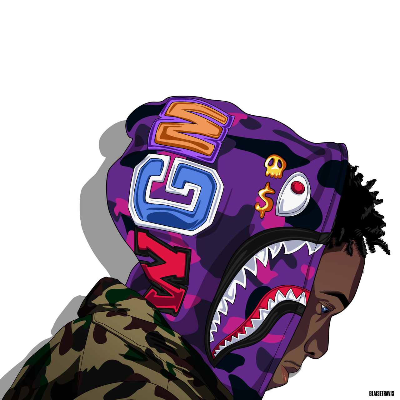 1280x1280 Cartoons Singers Of Trap Music, Phone