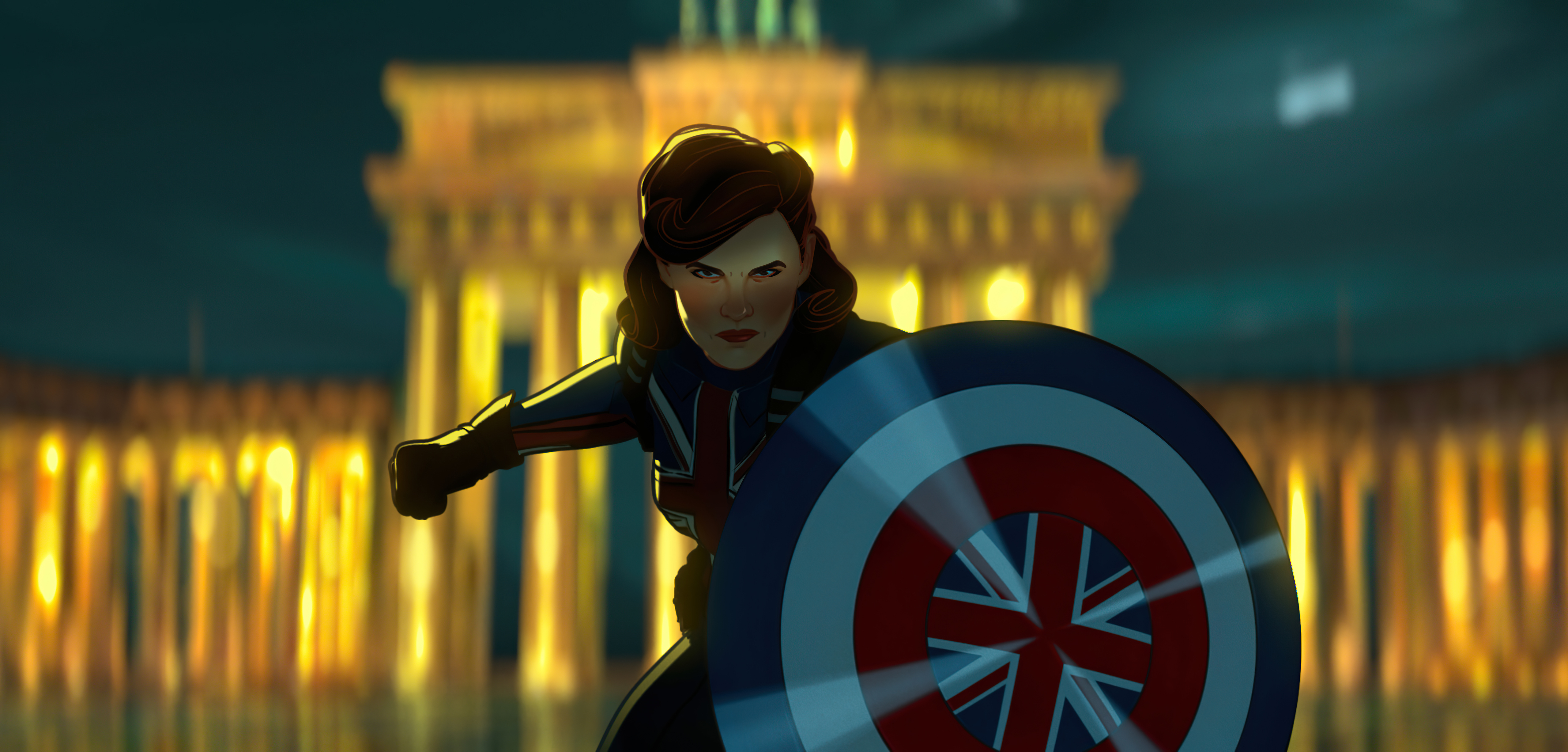 5120x2460 Peggy Carter As Captain America In What If Tv Series, HD Tv Shows, 4k Wallpaper, Image, Background, Photo and Picture, Dual Screen