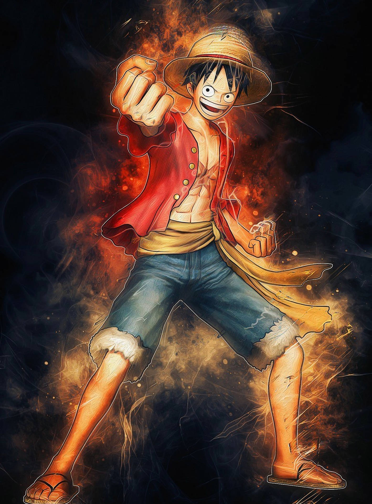 1420x1920 Download free Cool Luffy One Piece, Phone