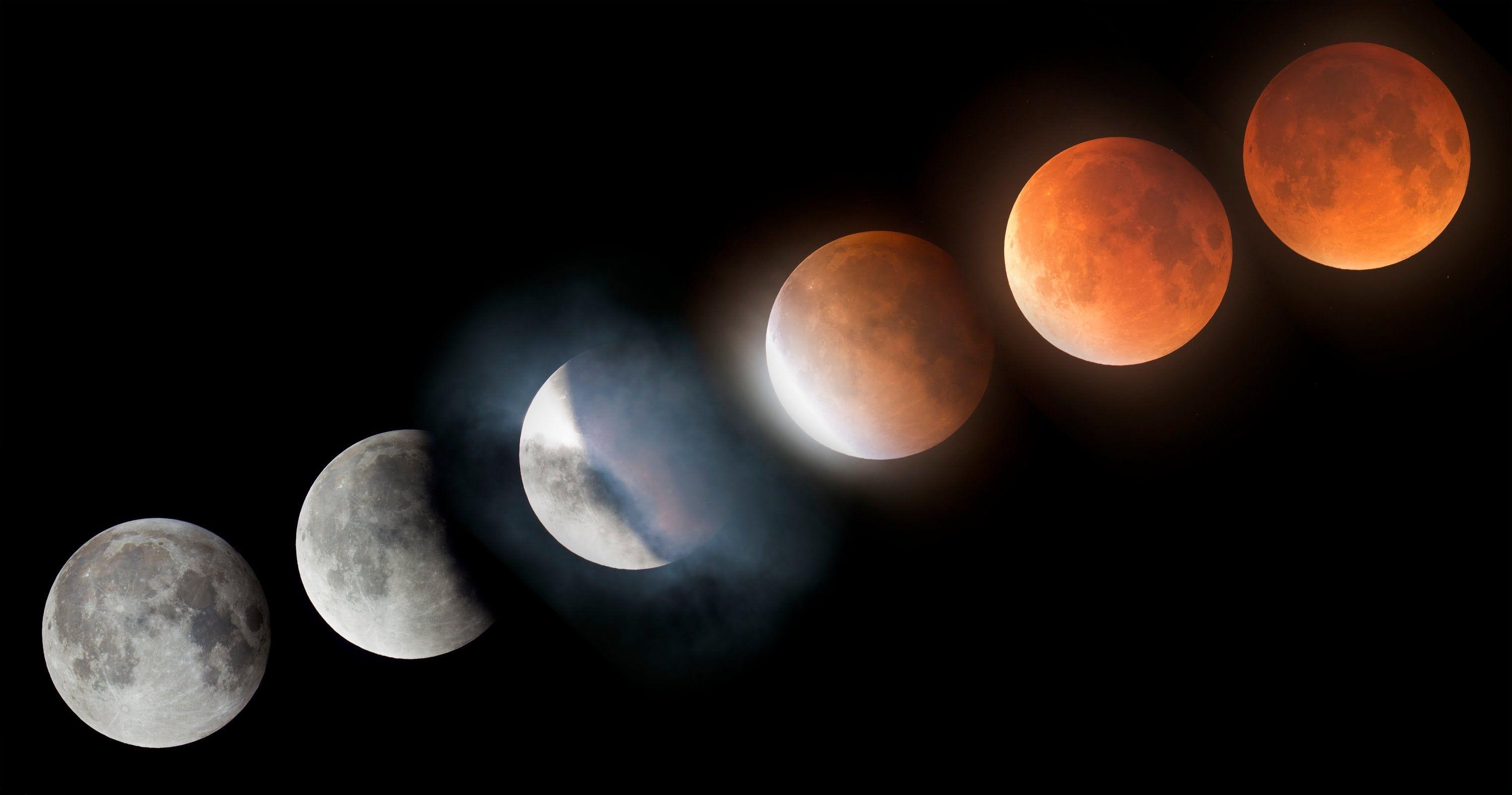 3000x1580 Super Blood Moon Lunar Eclipse Time Lapse 4K, Desktop