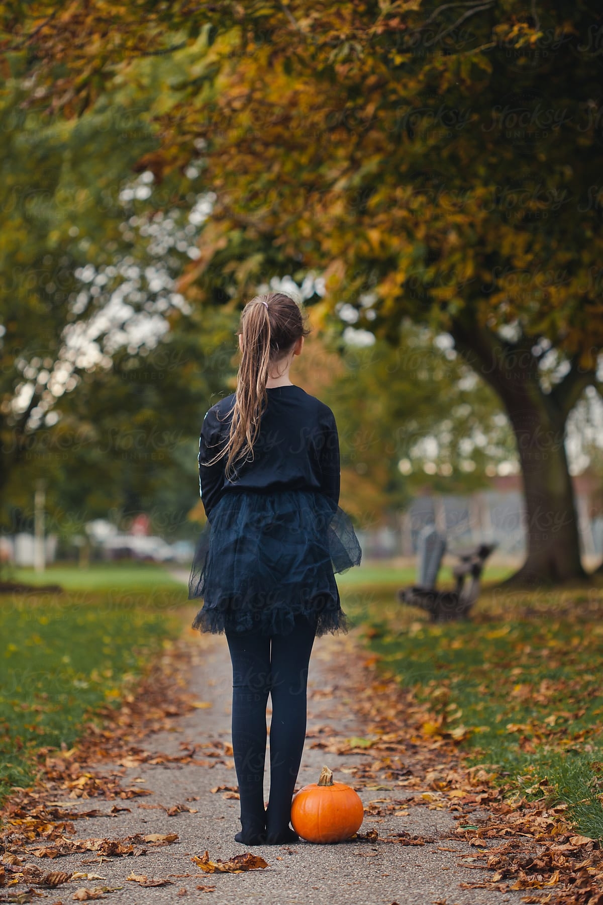 1200x1800 Backside view of a girl in black next to a pupkin by Cindy Prins, Pumpkin, Phone