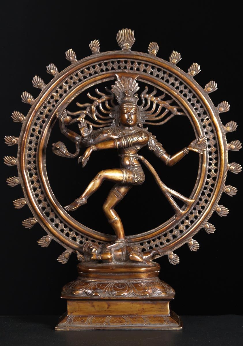 850x1200 Brass Shiva the Hindu God of Destruction Statue Dancing on Dwarf Surrounded by Fiery Arch 16, Phone