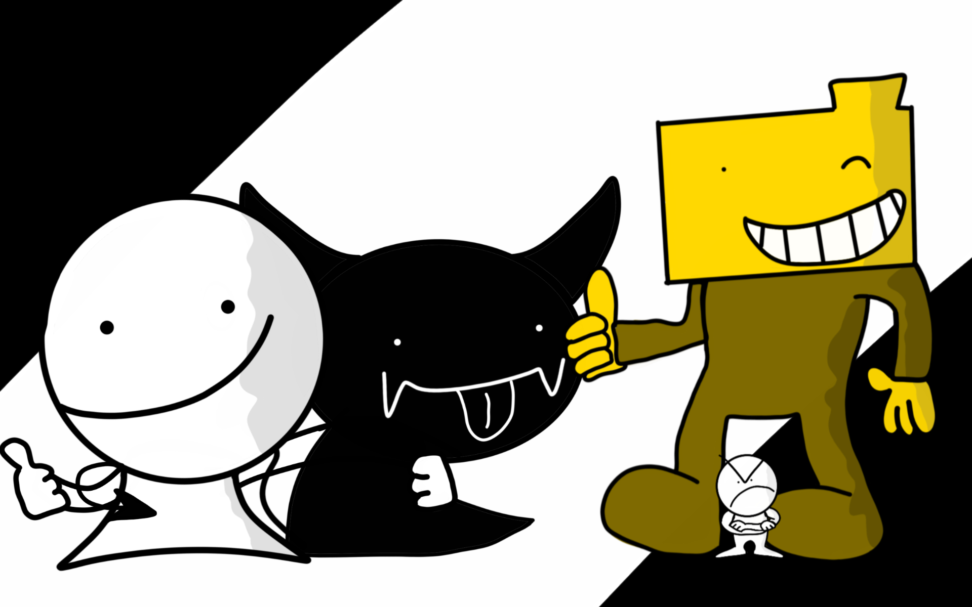 1920x1200 Bob, Opheebop, Ron, and Little Man by Tingletango on Newgrounds, Desktop