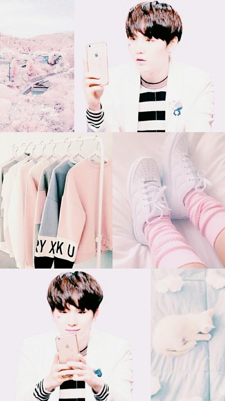 720x1280 BTS Min Yoongi Pastel Pink Aesthetic Wallpaper Lockscreen, Phone