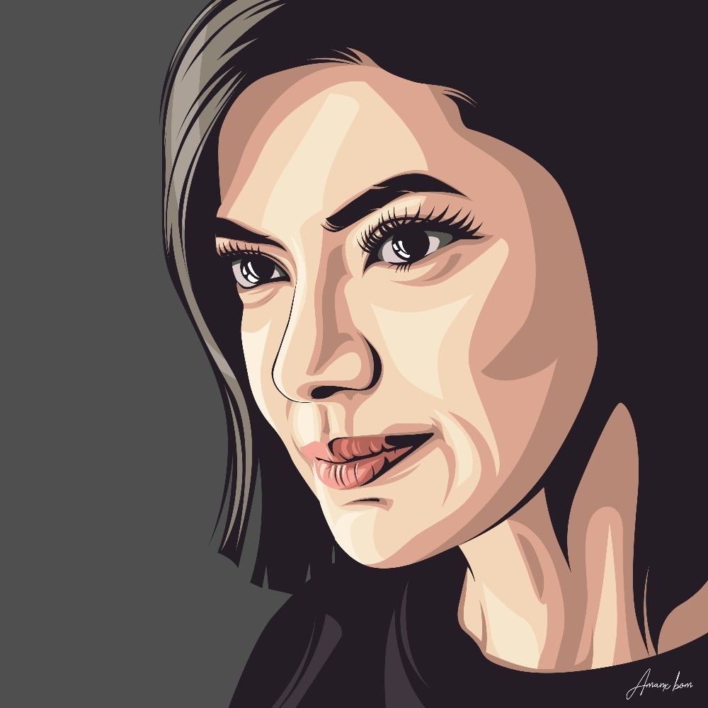 1000x1000 Najwa Shihab. Dancing drawings, Book design layout, Portrait illustration, Phone