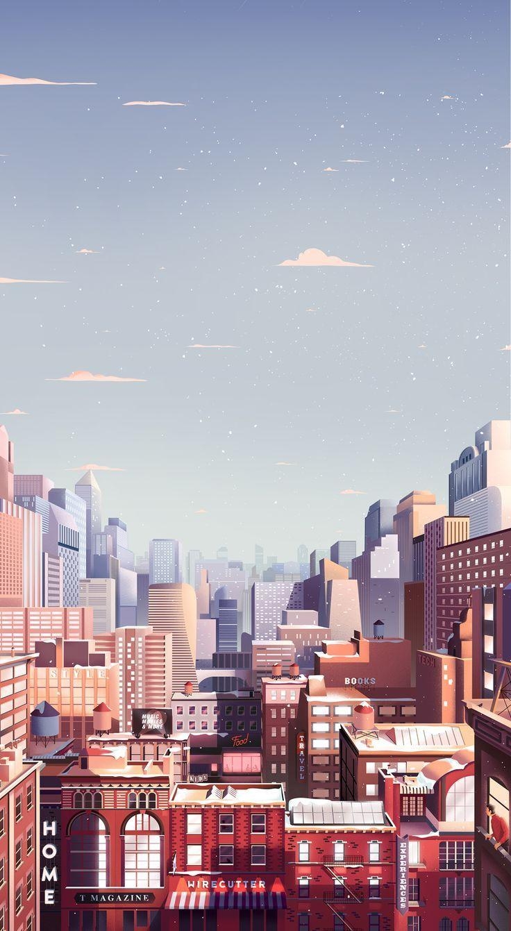 740x1350 anime city view. Aesthetic wallpaper, Building, Phone