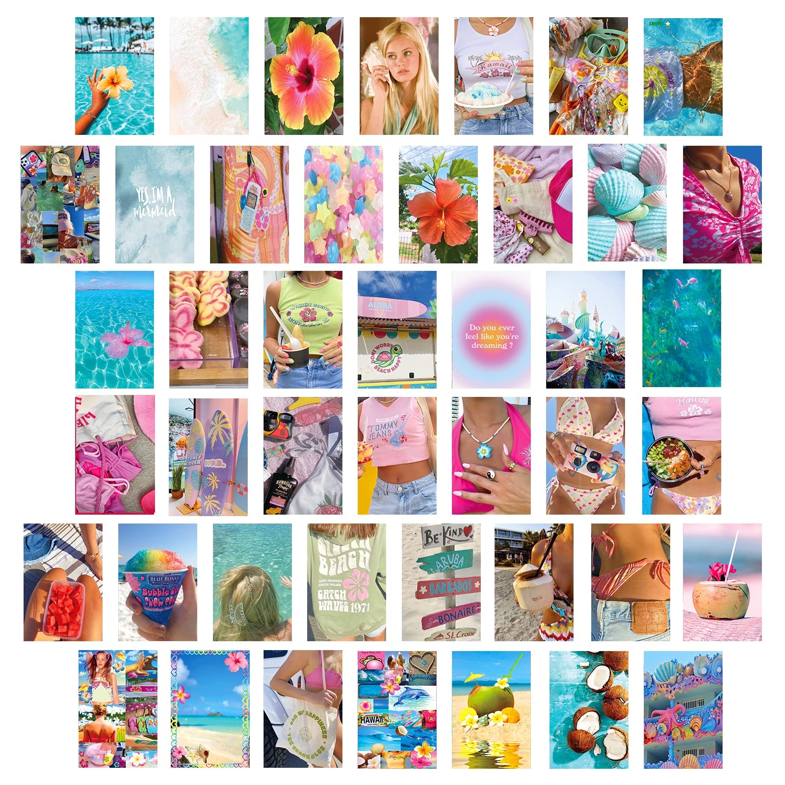 1600x1600 Coconut Girl Room Decor Aesthetic Coconut Girl Aesthetic Wall Collage Kit 50PC Trendy Room Decor Preppy Coconut Posters 4*6in Coconut Girl Picture Photo (Coconut Girl): Posters & Prints, Phone