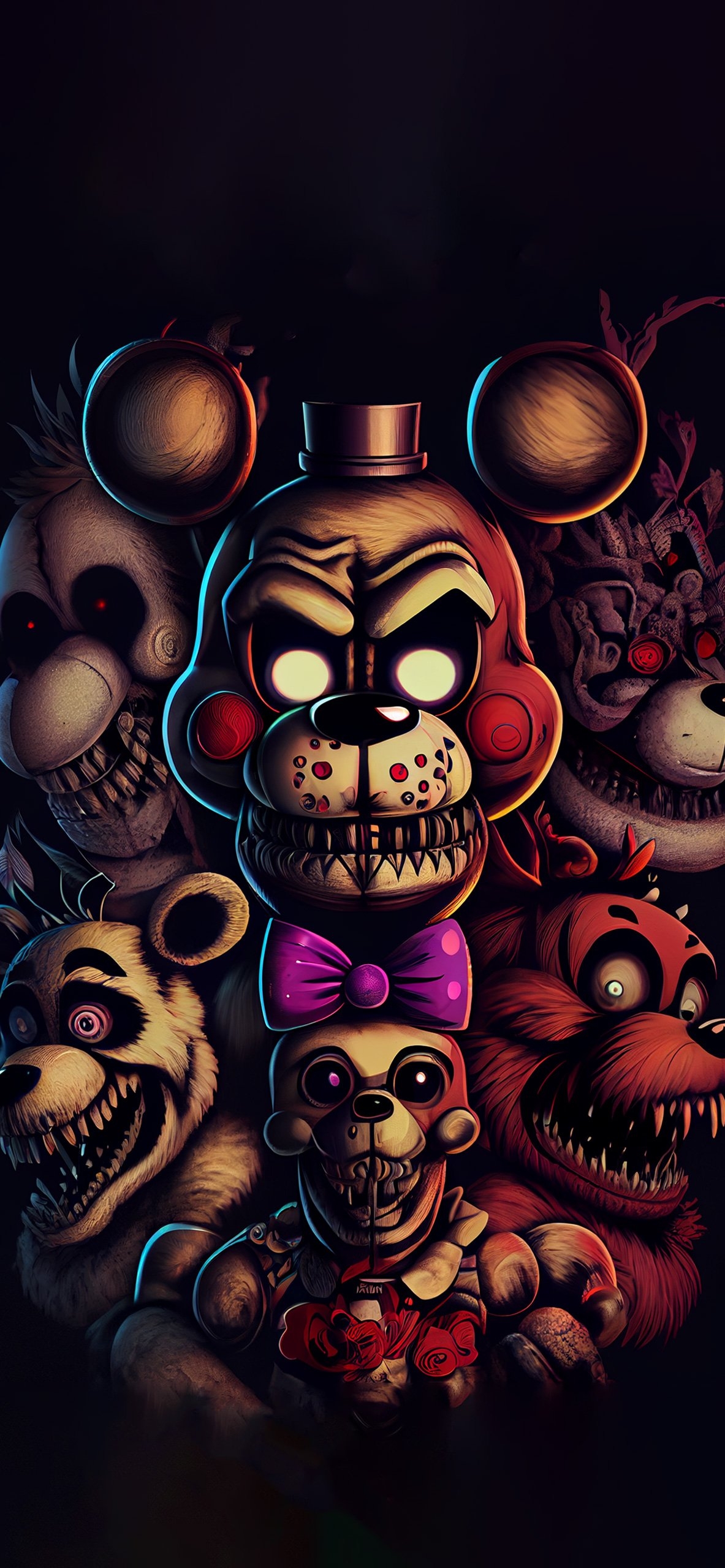 1190x2560 Scary FNaF Wallpaper Nights at Freddy's Wallpaper iPhone, Phone