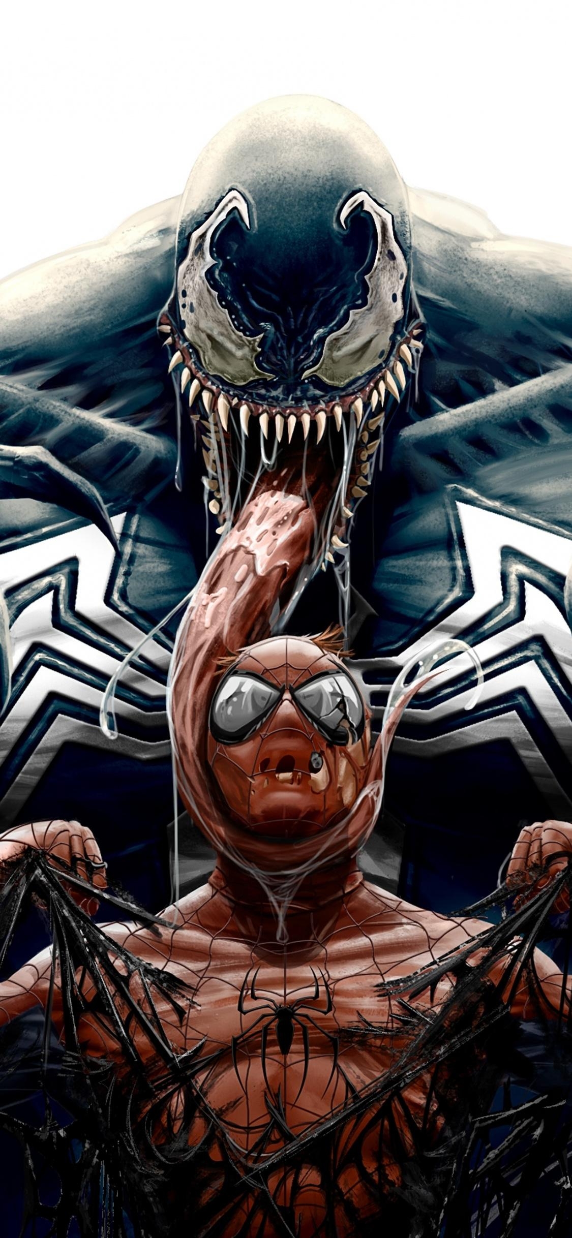 1130x2440 Download  Wallpaper Spider Man, Venom, Marvel, Phone