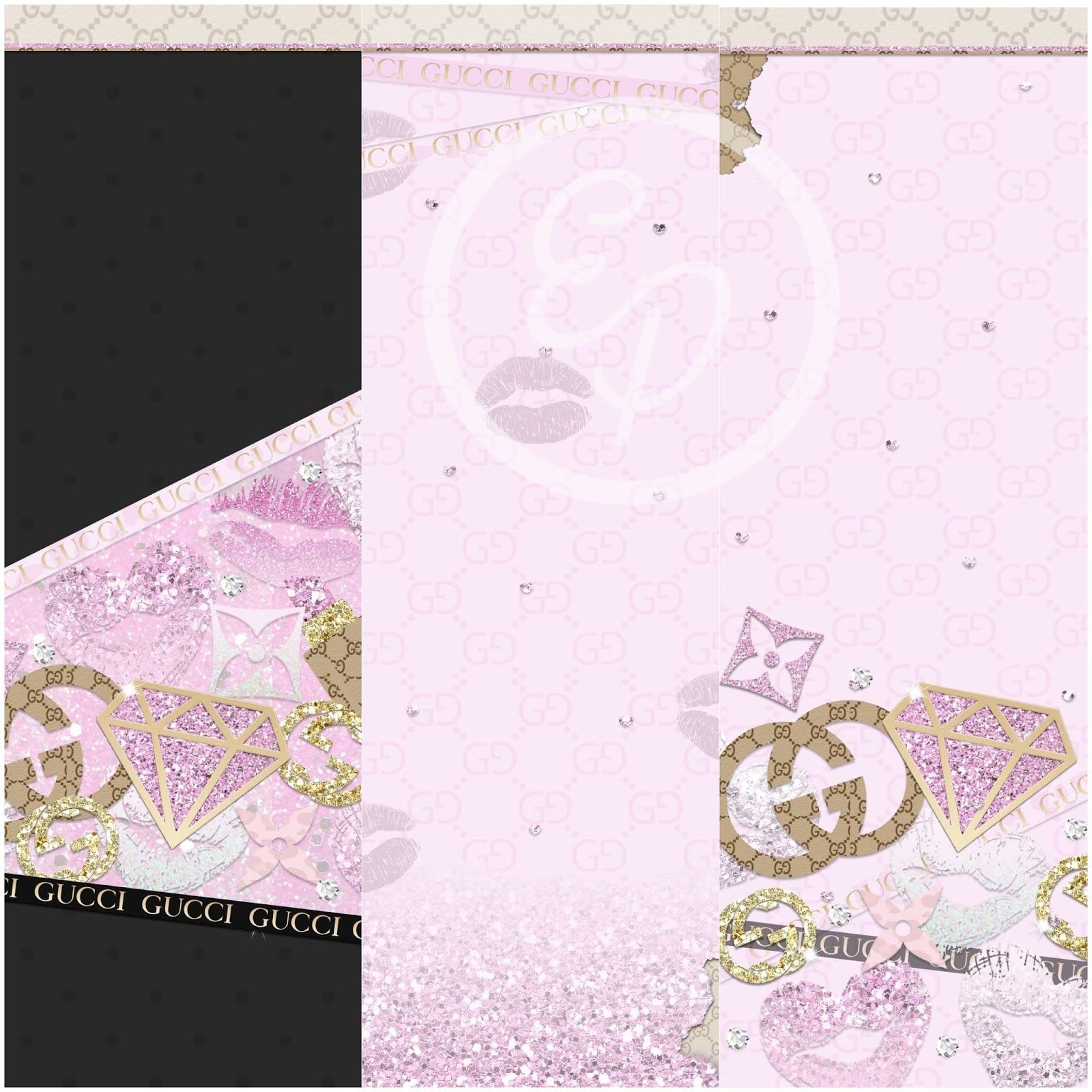 1600x1600 Pretty Walls: Gucci pink x 6 piece wallpaper set, Phone