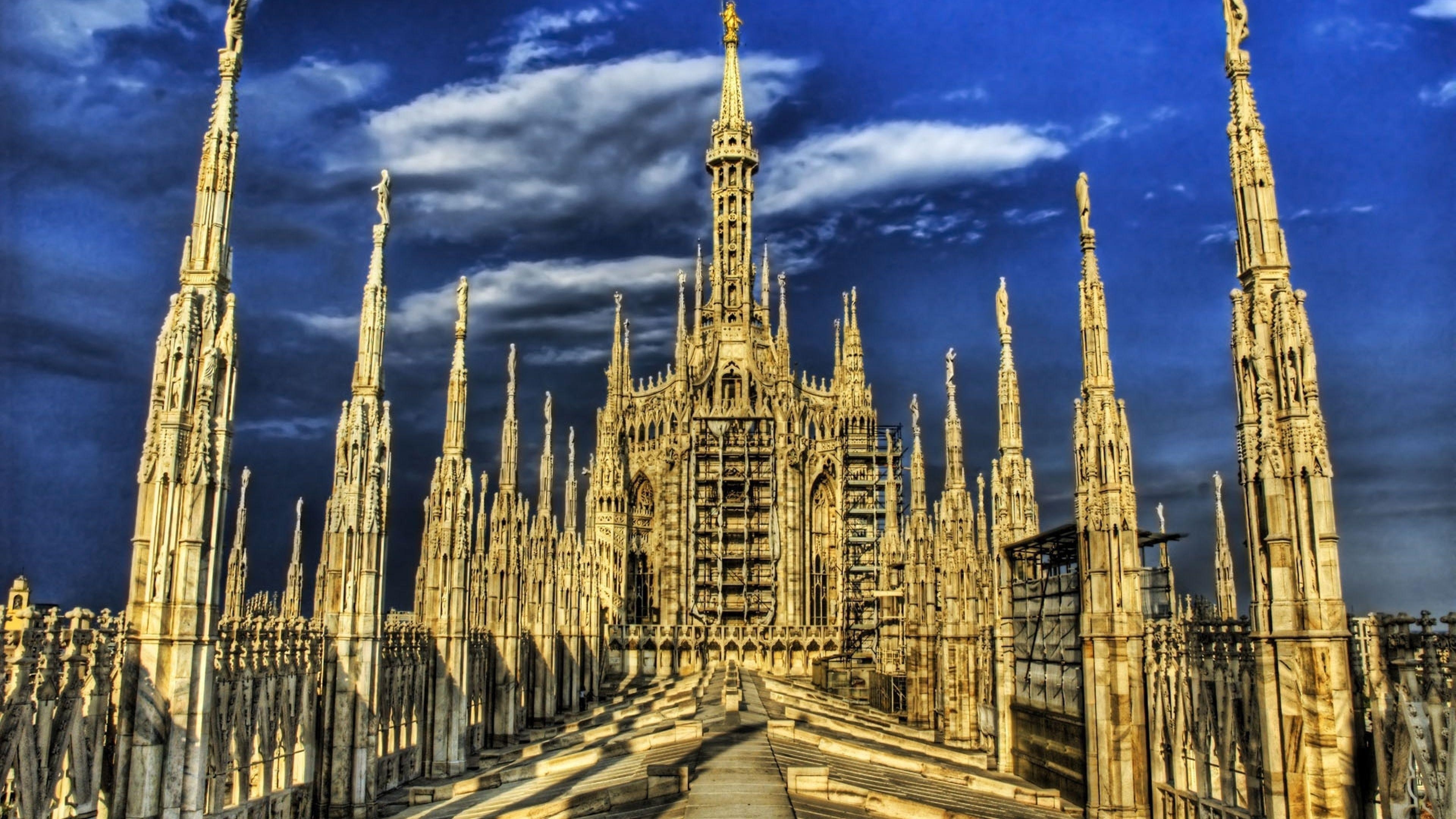 3840x2160 Download Wallpaper  Gothic cathedral, Milan, Architecture, Desktop