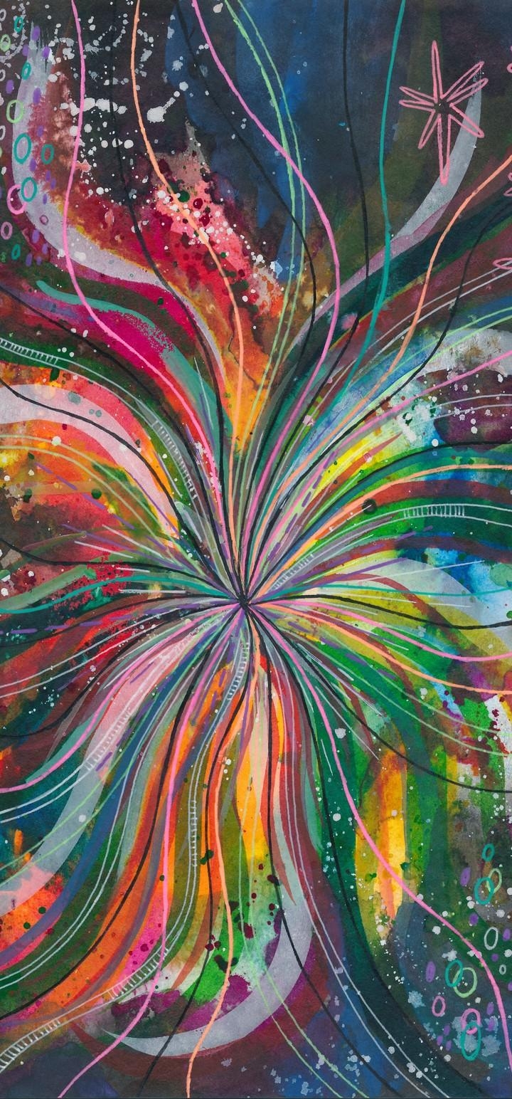 720x1550 Watercolor Lines Multicolored Wallpaper - [], Phone