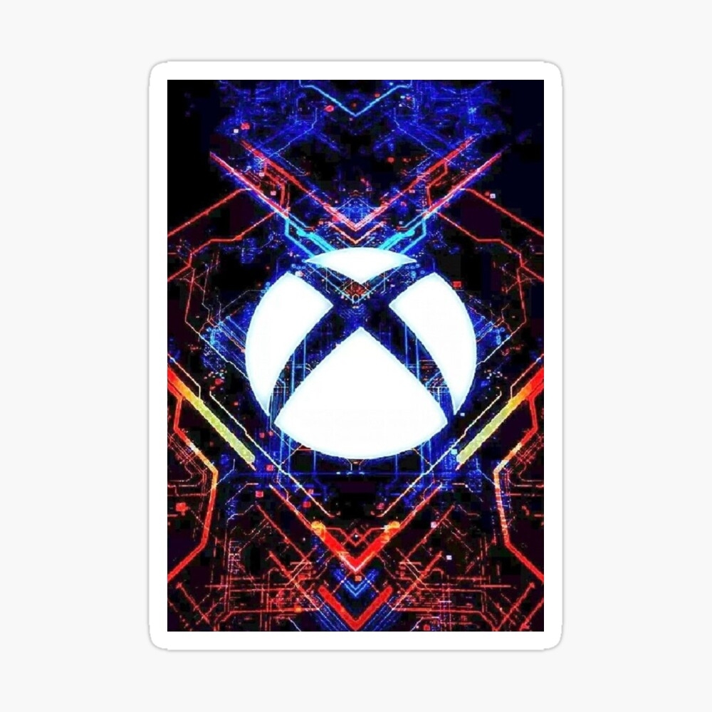 1000x1000 Neon Bright Colorful Xbox Logo Gamer Art Poster By 1st P Player, Phone