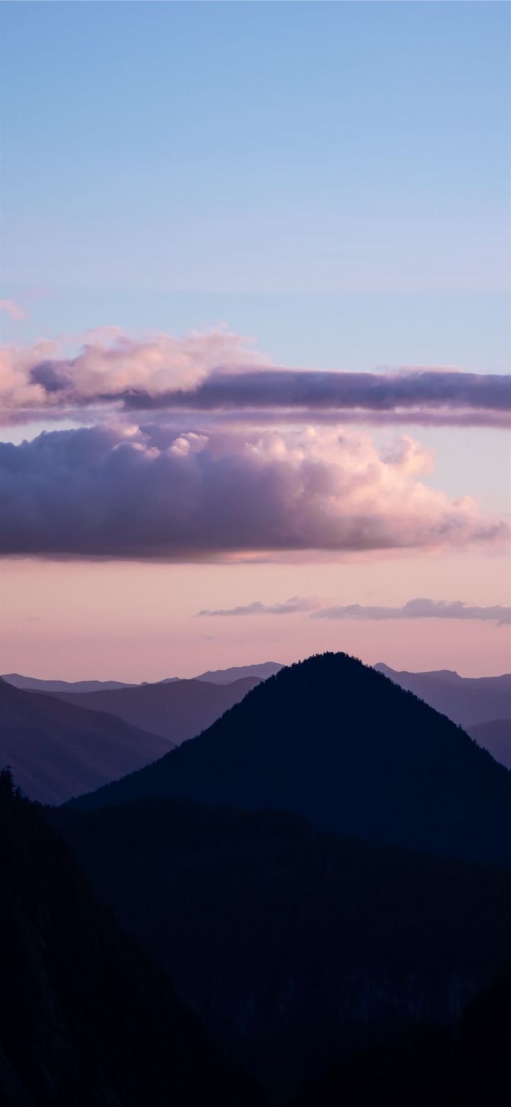 740x1600 silhouette photography of mountain, Phone