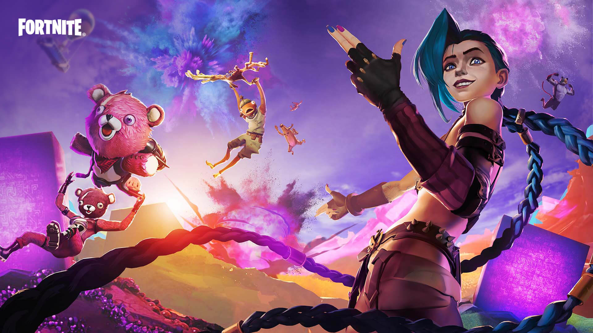 1920x1080 From League of Legends and Arcane, Jinx Brings Her Aura of Anarchy to Fortnite, Desktop