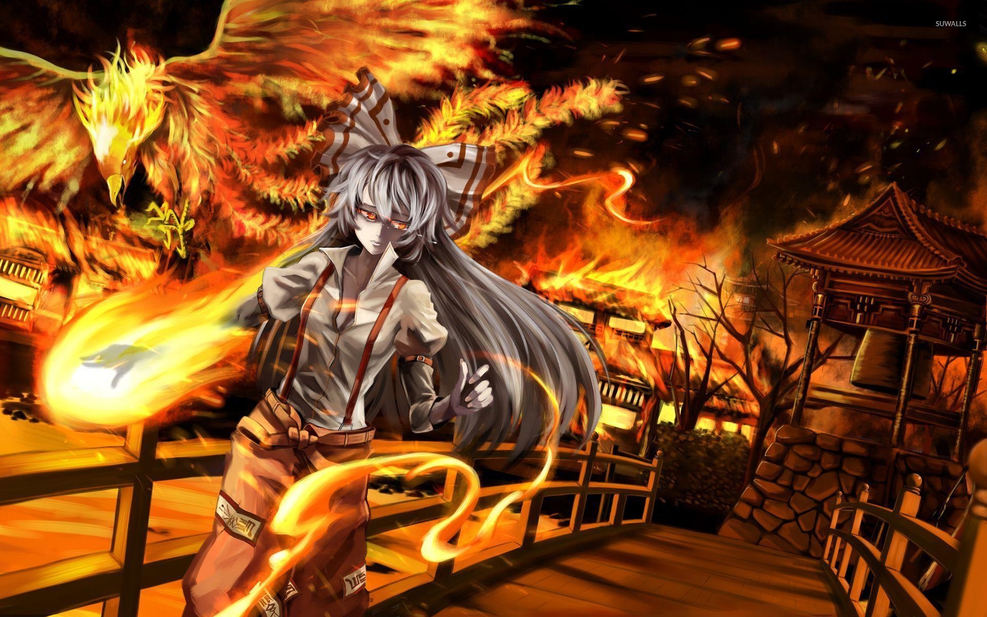 1920x1200 Fujiwara no Mokou in the fire Project wallpaper, Desktop