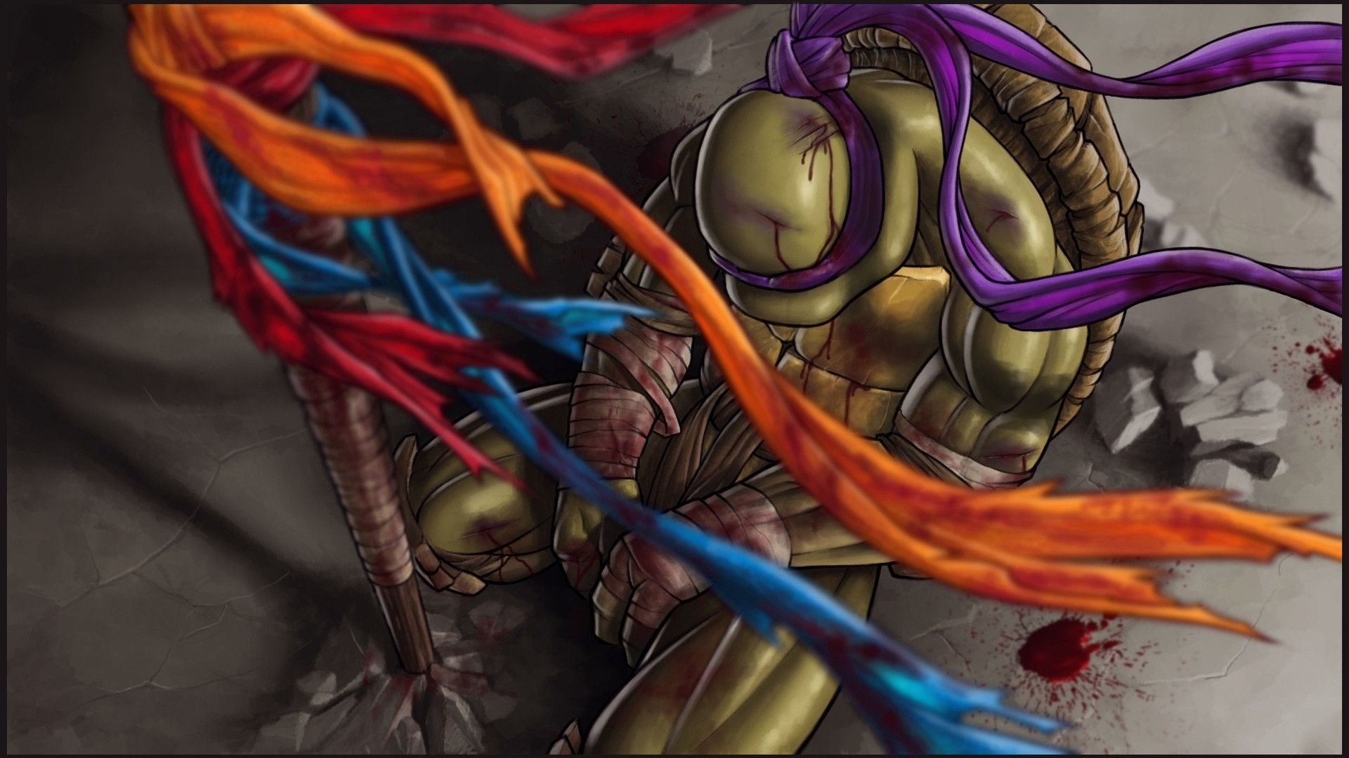 1920x1080 blue, War, Red, Blood, Orange, Purple, Teenage, Mutant, Ninja, Turtles, Sad, Fantasy, Art, Donatello, Artwork, Band, Abstract, Arts, Hd, Wallpaper, Movies, Game Wallpaper HD / Desktop and Mobile Background, Desktop