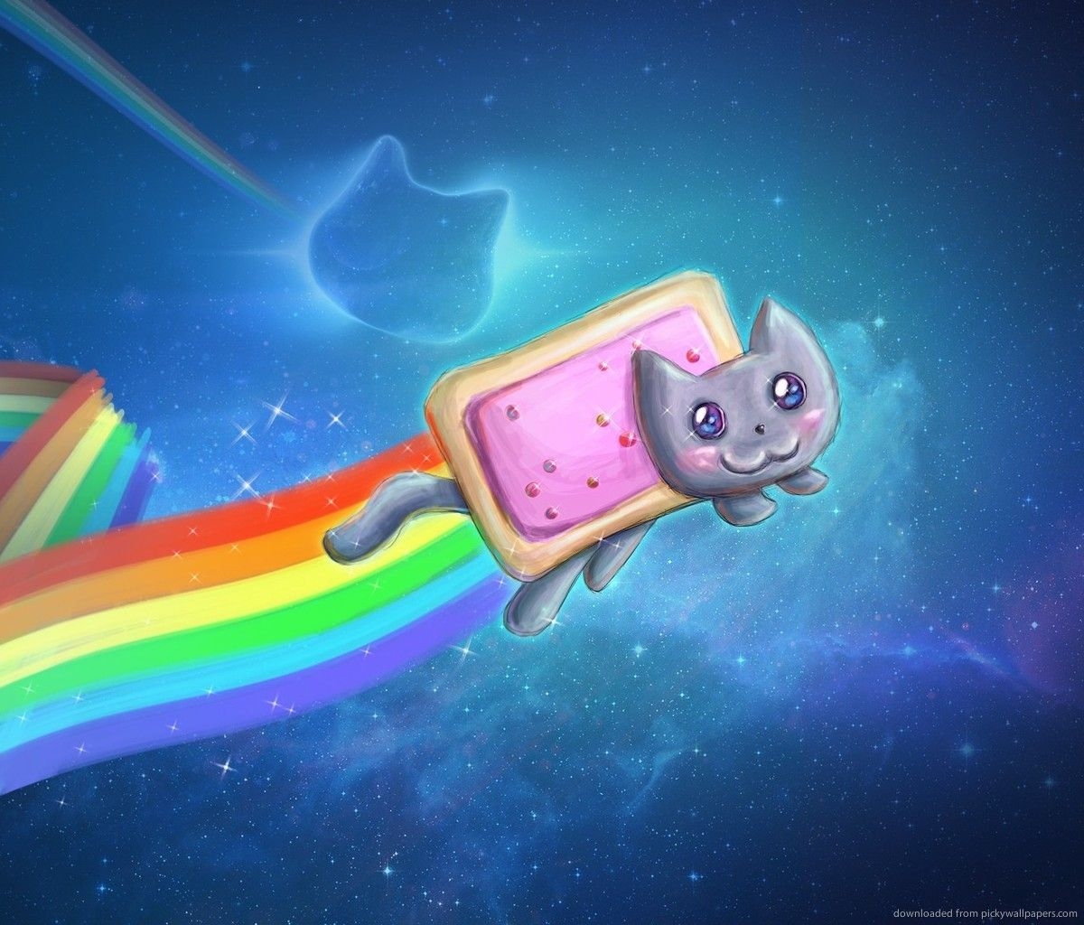 1200x1030 Nyan Cat cool art wallpaper. Nyan cat, Rainbow, Desktop