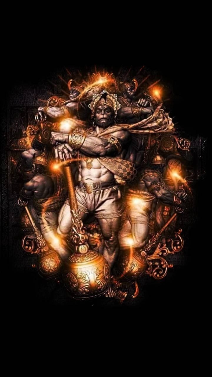 720x1280 Lord hanuman sparkle effect Wallpaper Download, Phone