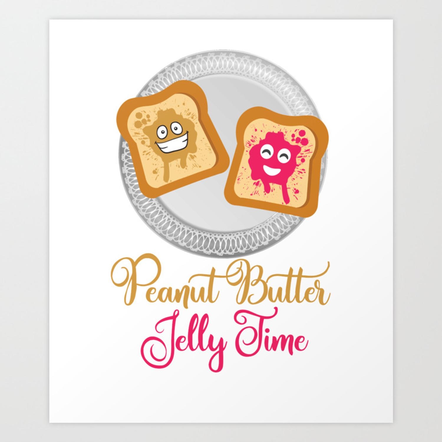 1500x1500 Peanut Butter and Jelly Time Bread Sweet Cute Design Art Print, Phone