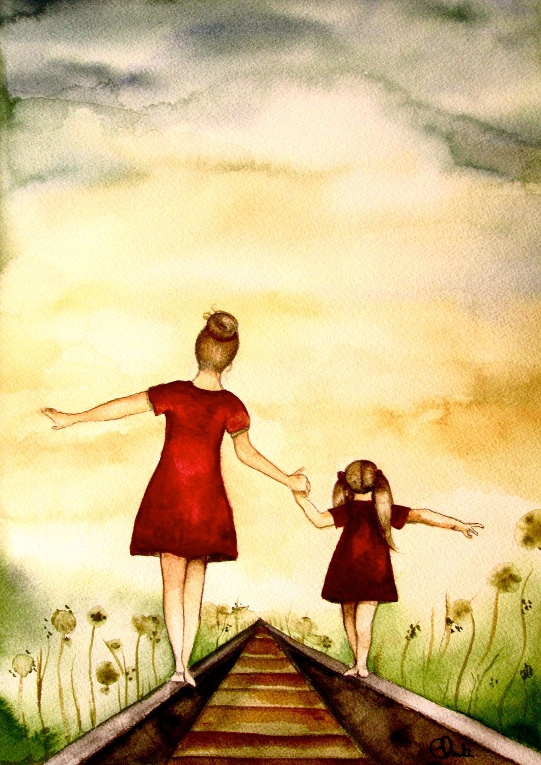 1070x1500 Free download Mother and daughter our path art print gift, Phone