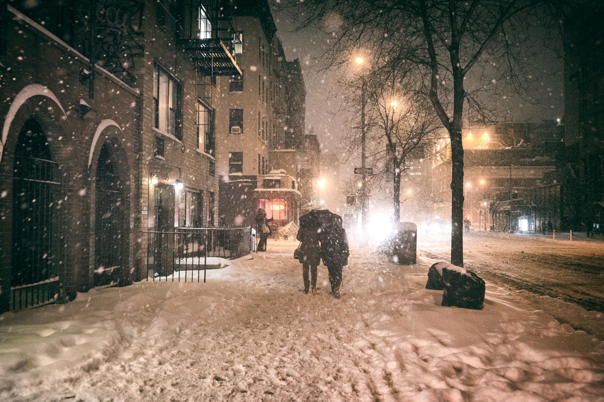 2050x1370 Winter York City in the East Village. New york city photo, City photography, Snow photography, Desktop