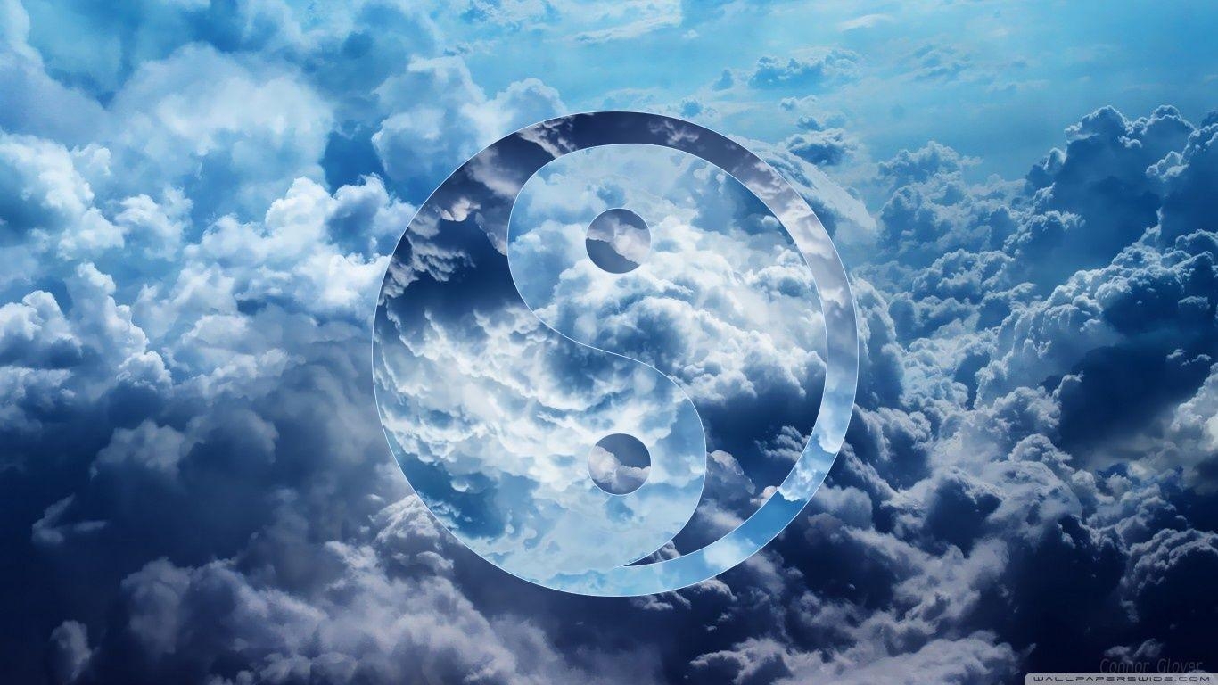 1370x770 Ying Yang Clouds HD desktop wallpaper, High Definition, Desktop