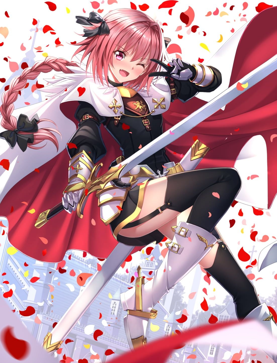 1110x1450 Pink Haired Anime Knight Character, Fate Apocrypha, Fate Series, Phone