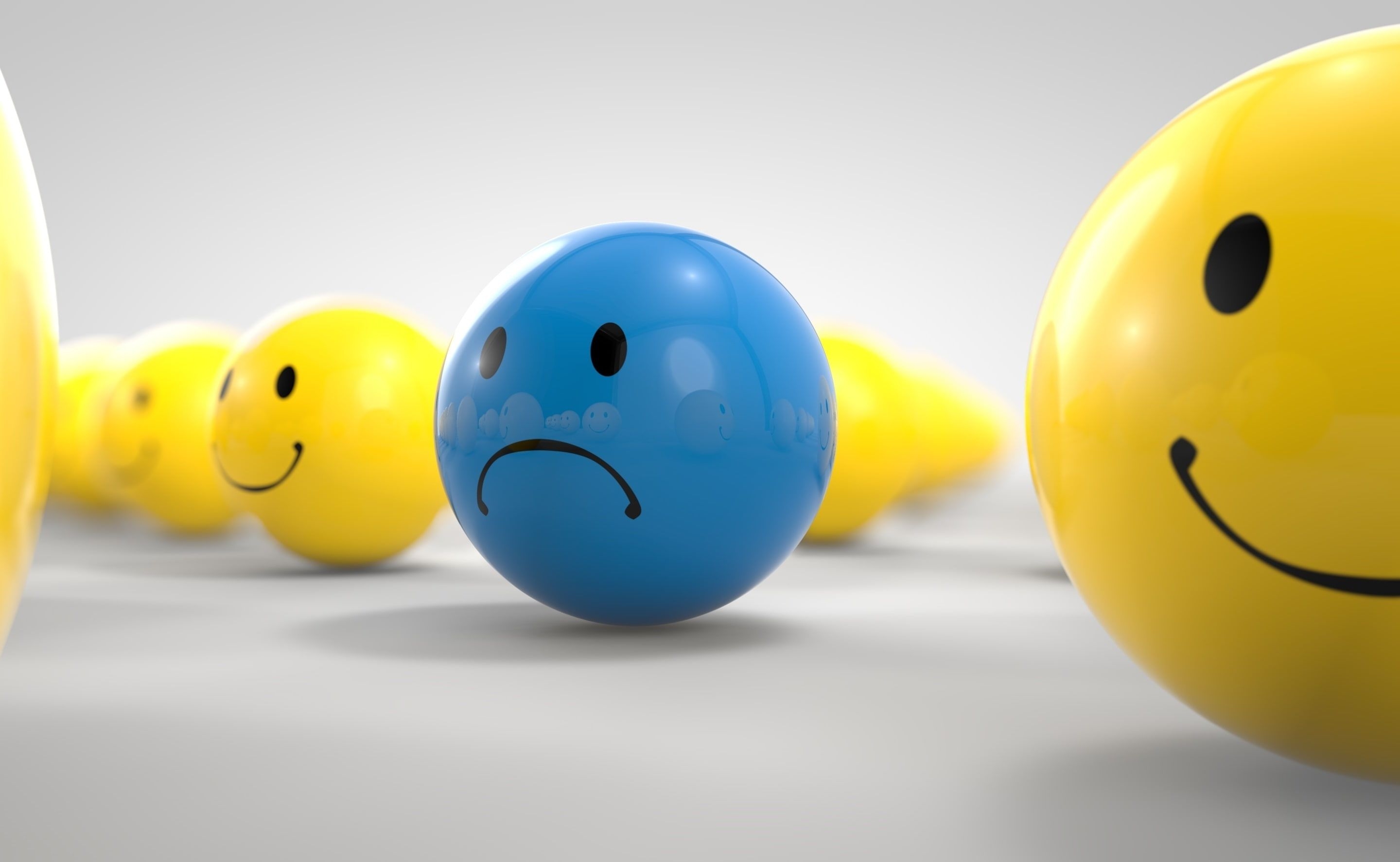 2880x1780 Sad Ball, emoji ball lot, Artistic, 3D, HD wallpaper, Desktop