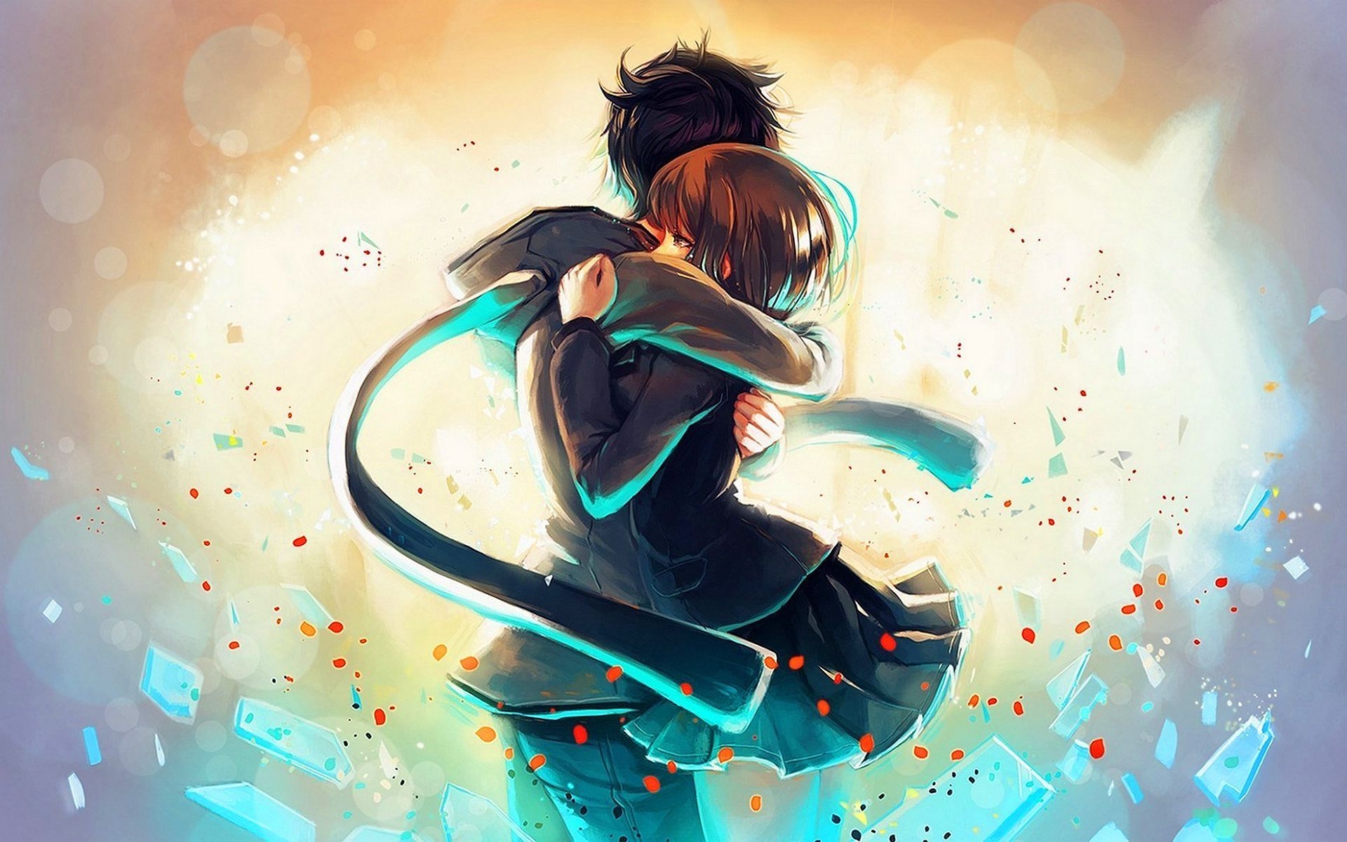 1920x1200 Anime Illustration. Anime hug, HD anime wallpaper, Romantic anime, Desktop