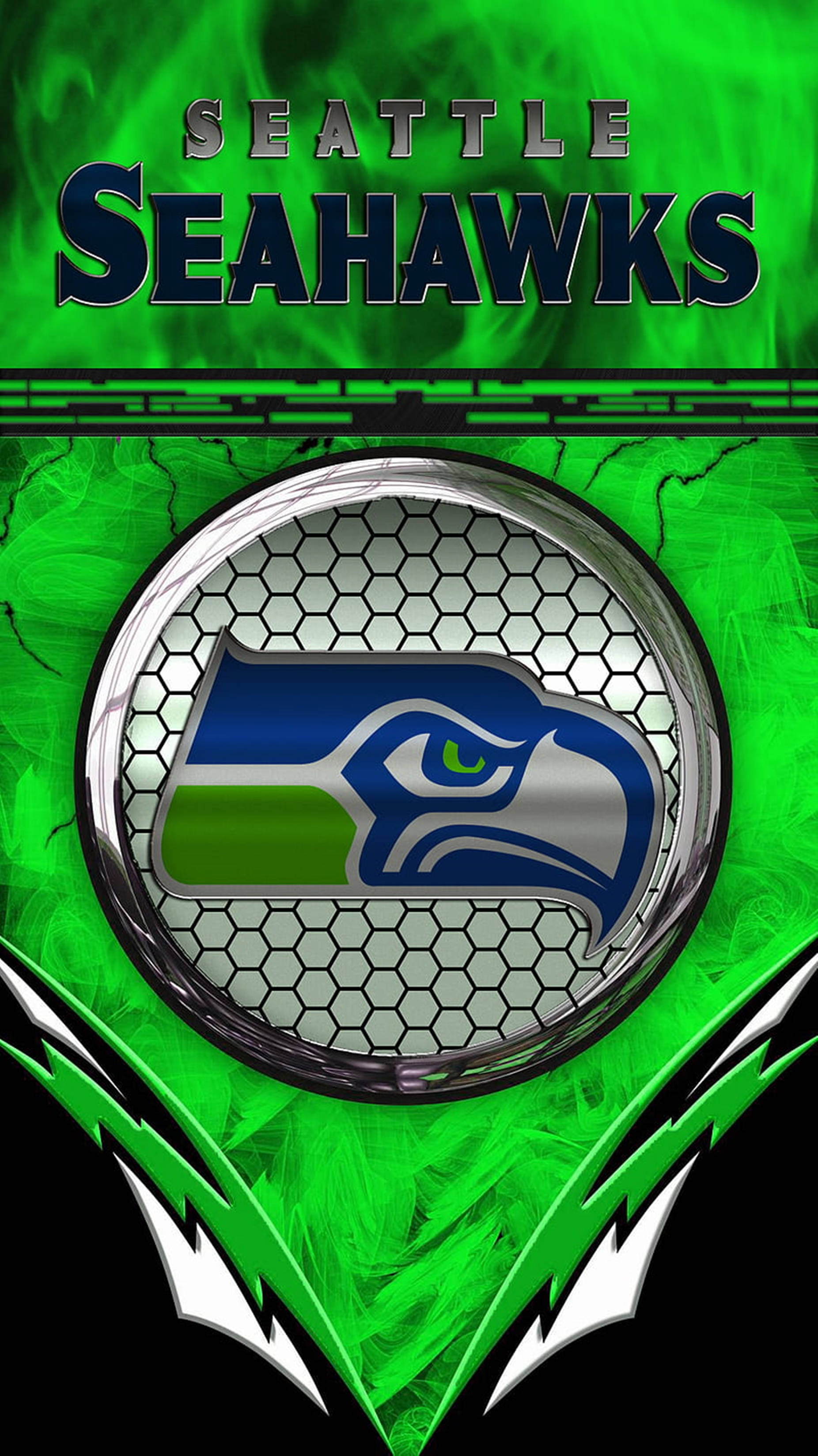 1860x3300 Download Seahawks Logo Cool Green Design iPhone Wallpaper, Phone