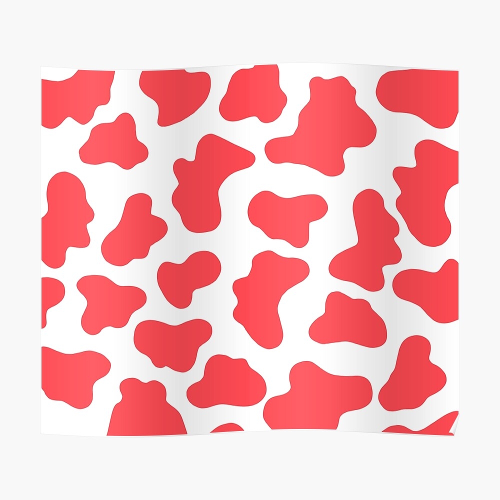 1000x1000 Pastel red cow print pattern Sticker, Phone