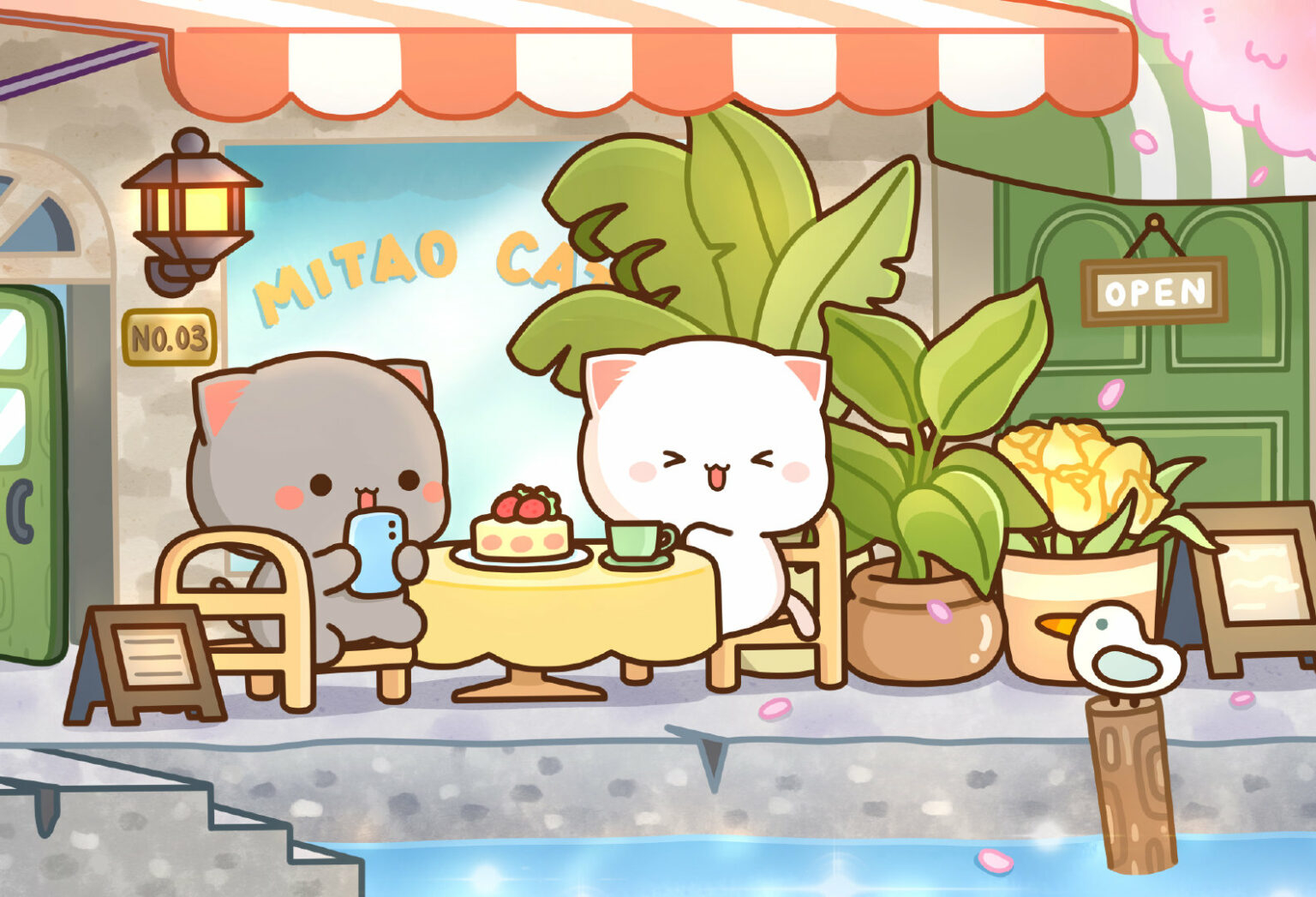 1540x1050 Cute Mitao Cat Cafe Desktop Wallpaper, Desktop