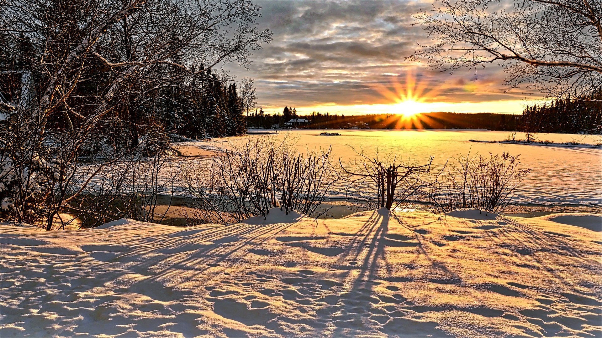 1920x1080 Sunshine Winter Landscape- HD 4K, Desktop