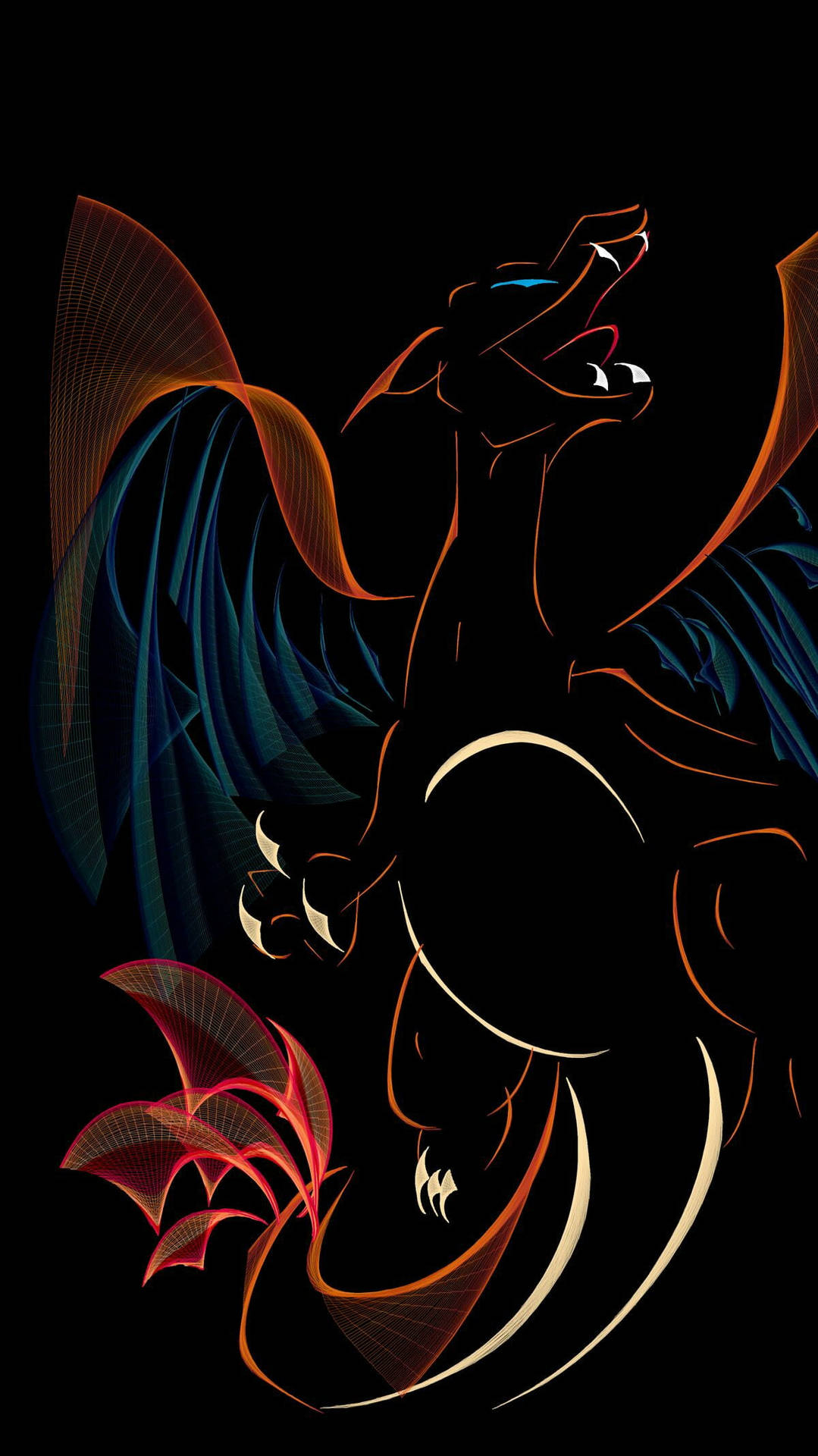 1080x1920 Download Pokemon Phone Charizard Outline Wallpaper, Phone